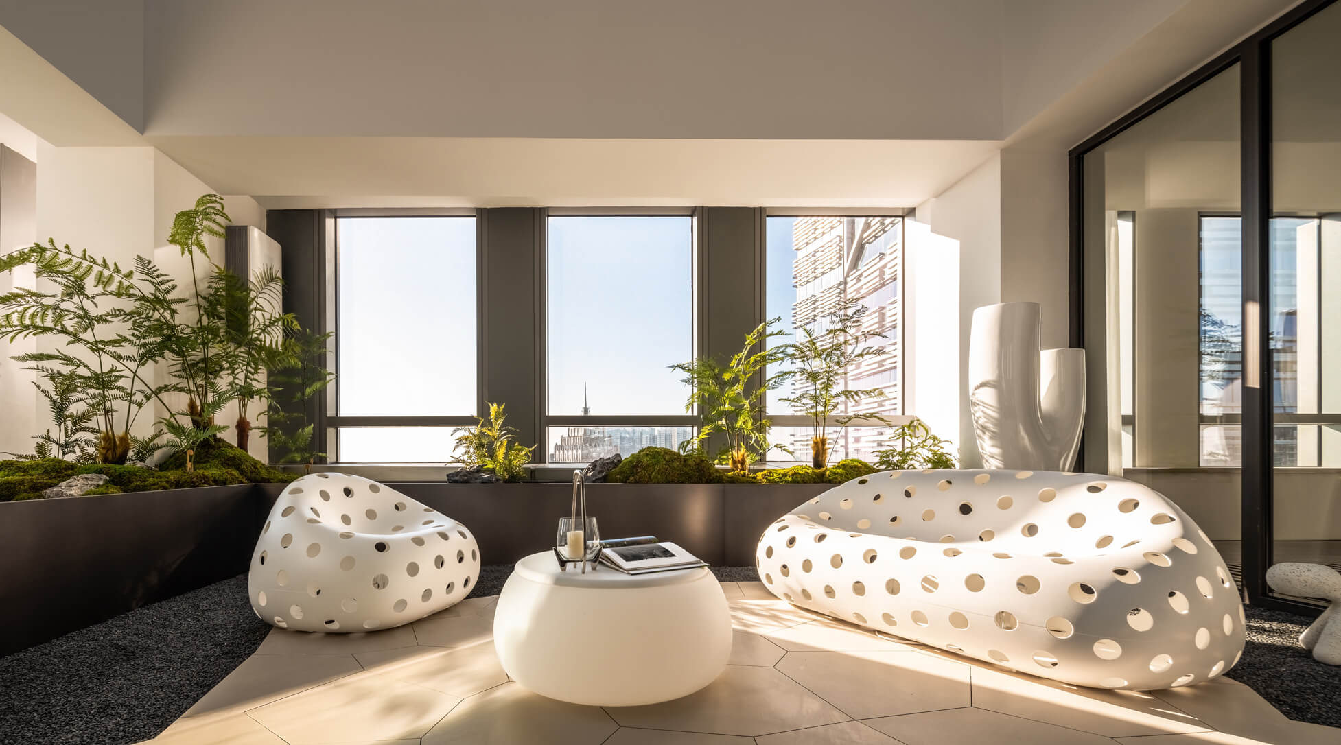 Shenyang Yanlord Penthouse Dotted Sofas-