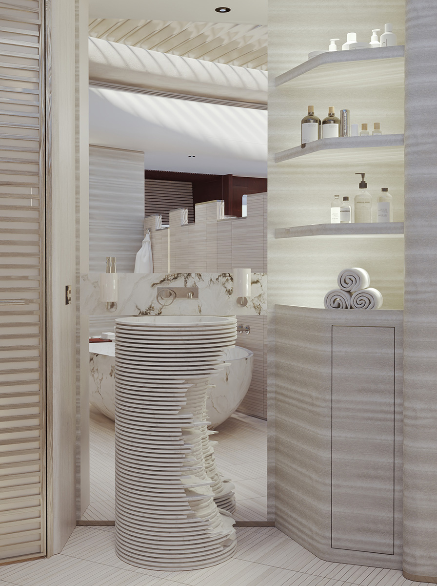 Romeo 55 motor yacht Pulina Exclusive Interiors bath