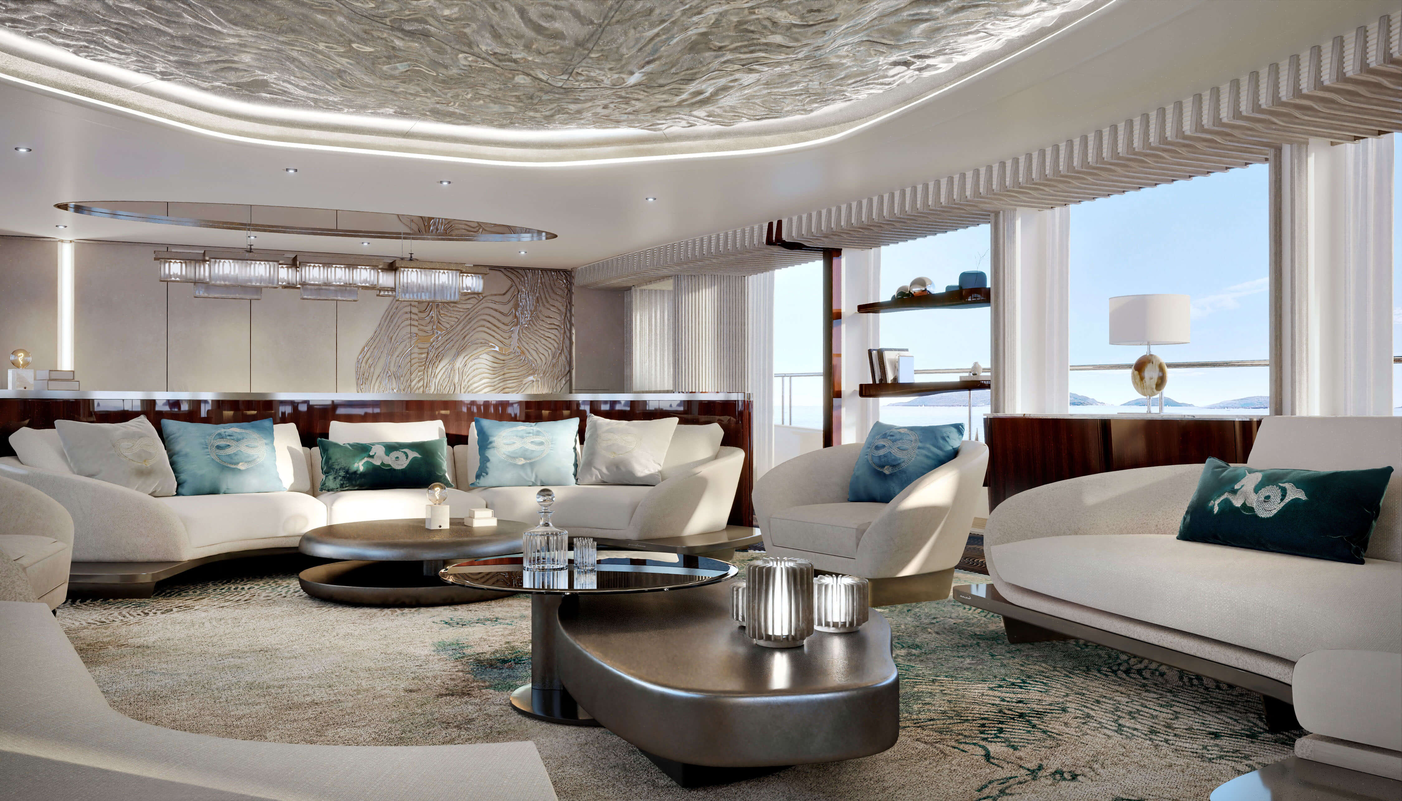 Romeo 55 motor yacht Pulina Exclusive Interiors salone