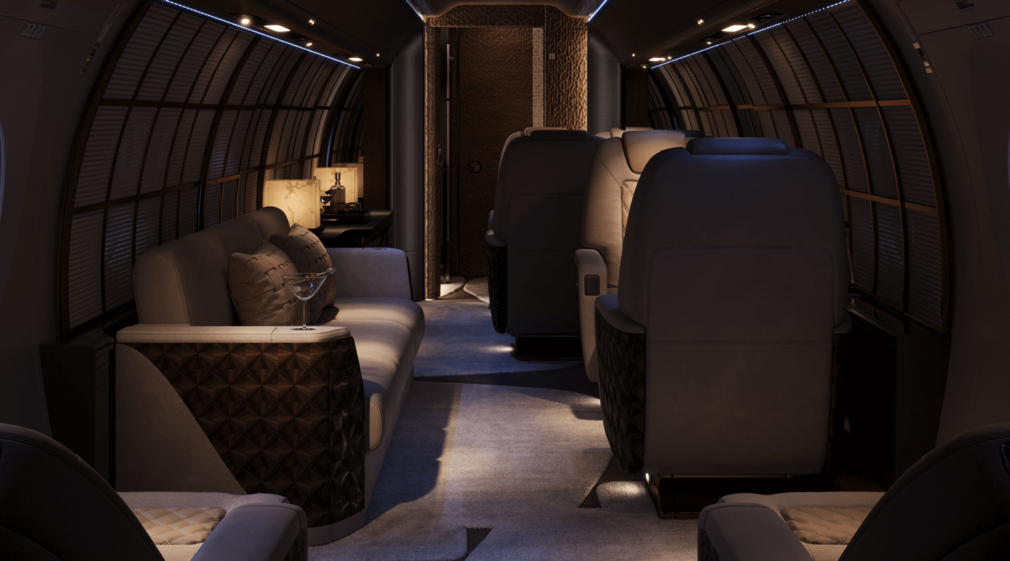 1 PRIVATE JET PULINA EXCLUSIVE INTERIORS NIGHT