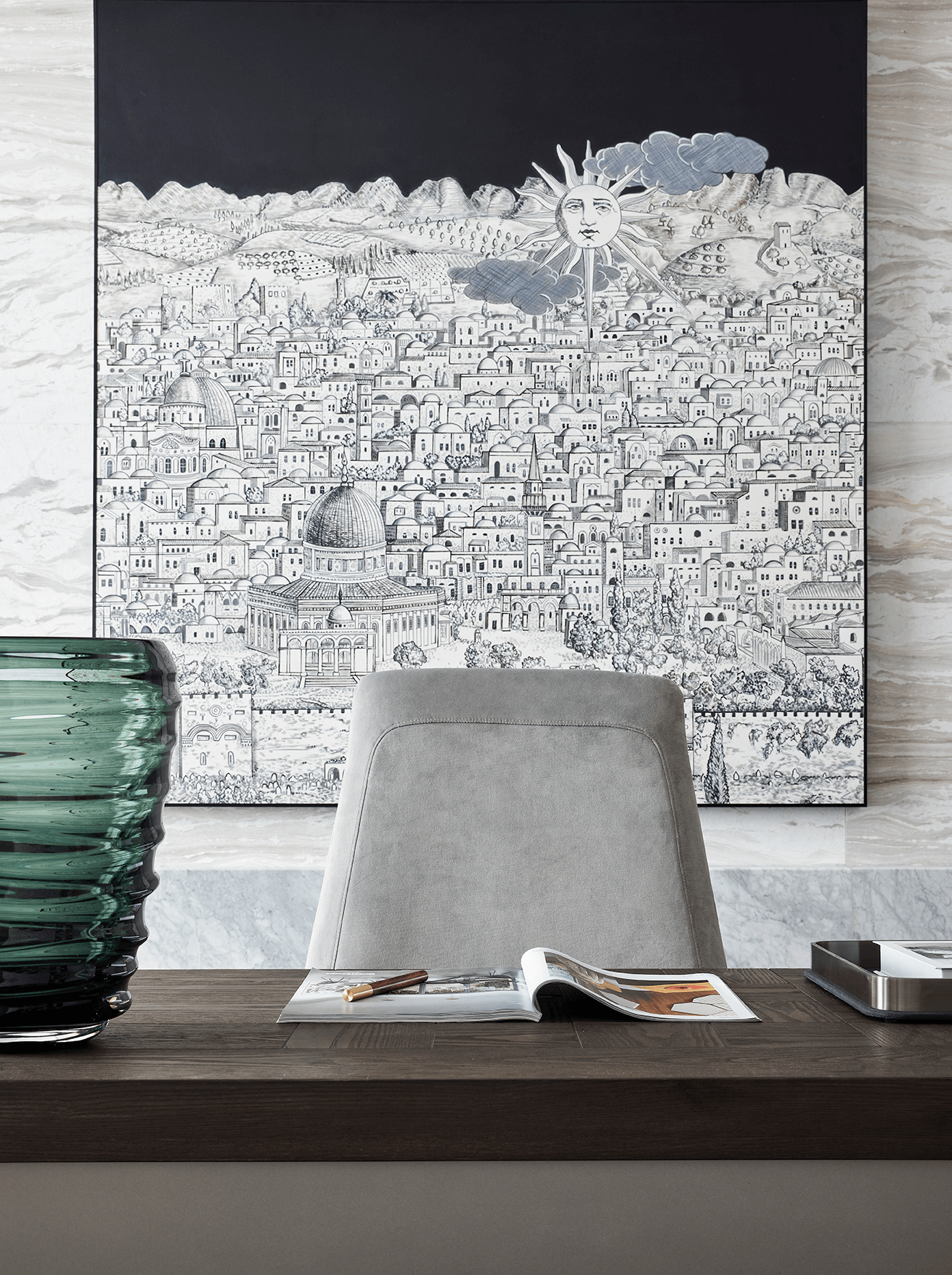 Yanlord Luxury Apartment Office Set Up